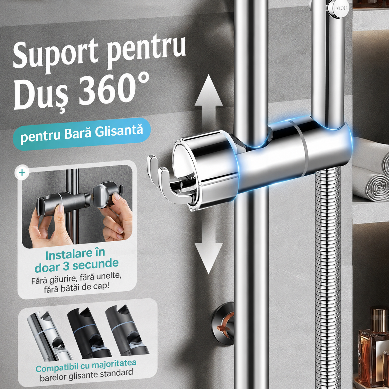 Suport Smart pentru Duș 360°