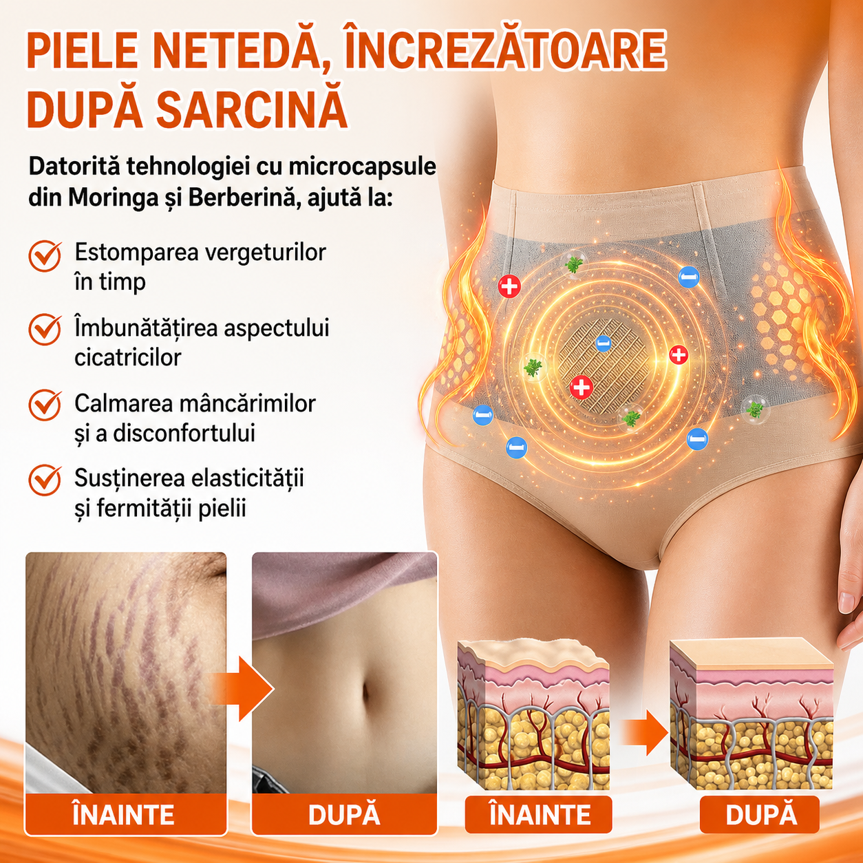 Pantaloni modelatori  pentru arderea grăsimii 4-în-1 din microfibră