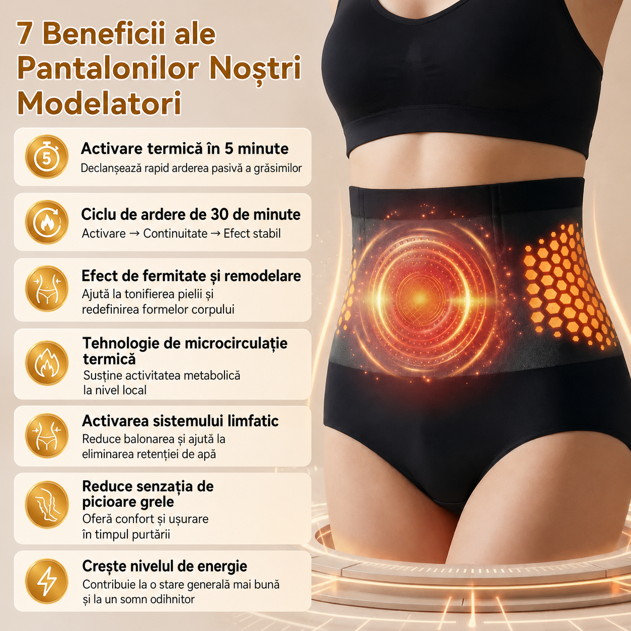 Pantaloni modelatori microfibră