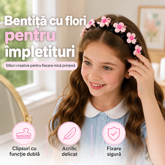 Bentiță de păr drăguță pentru fete 🎀🌺