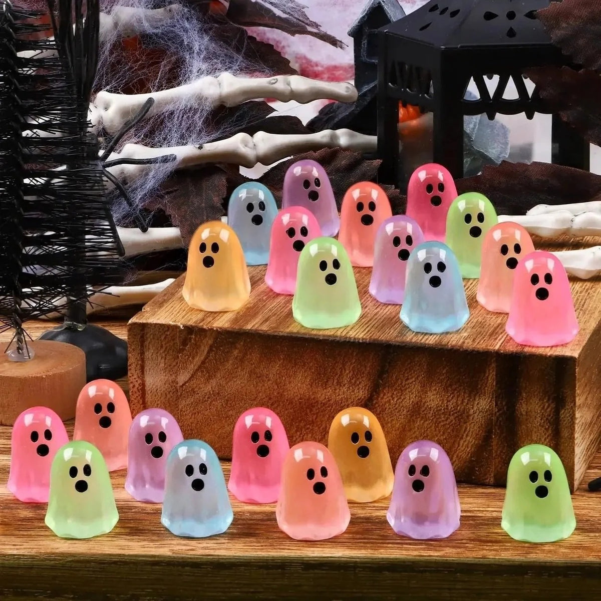 👻 Mini-Fantome Fosforescente – Set Decorativ Halloween ✨