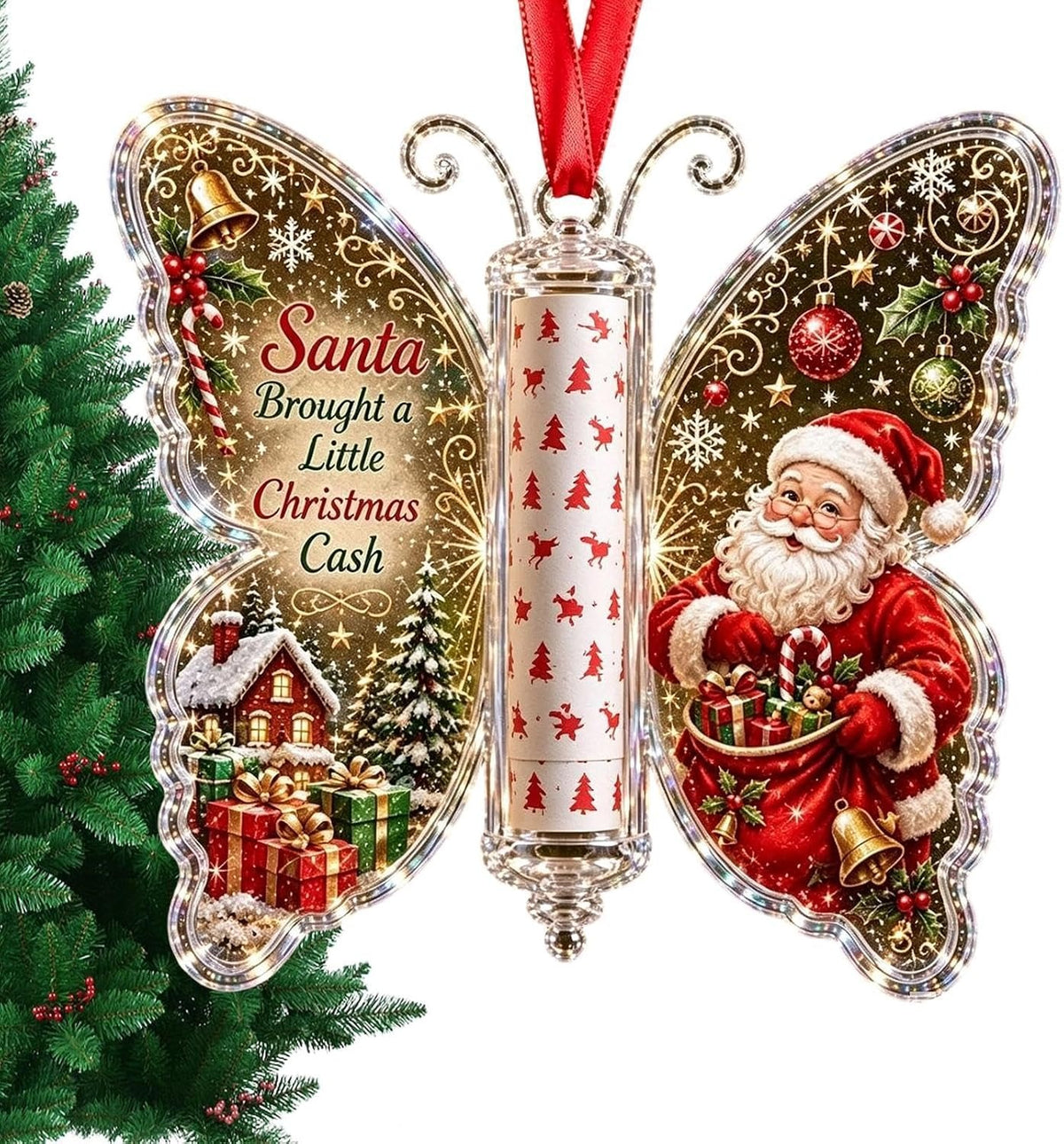 Fluture Ornamental pentru Bani de Crăciun 🦋💶